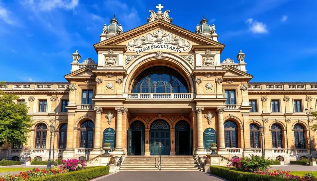Generate an image of the Palais des Beaux-Arts de Lille's grand entrance Generate an image of the Palais des Beaux-Arts de Lille's grand entrance