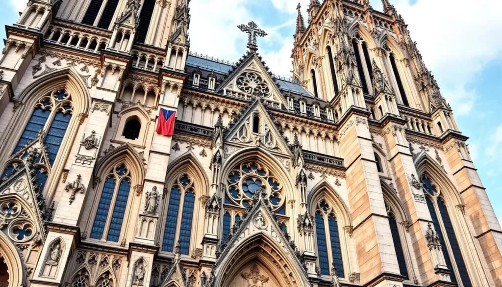 Generate an image of the Saint-Gatien Cathedral's facade, showcasing its Gothic and Renaissance architectural elements.