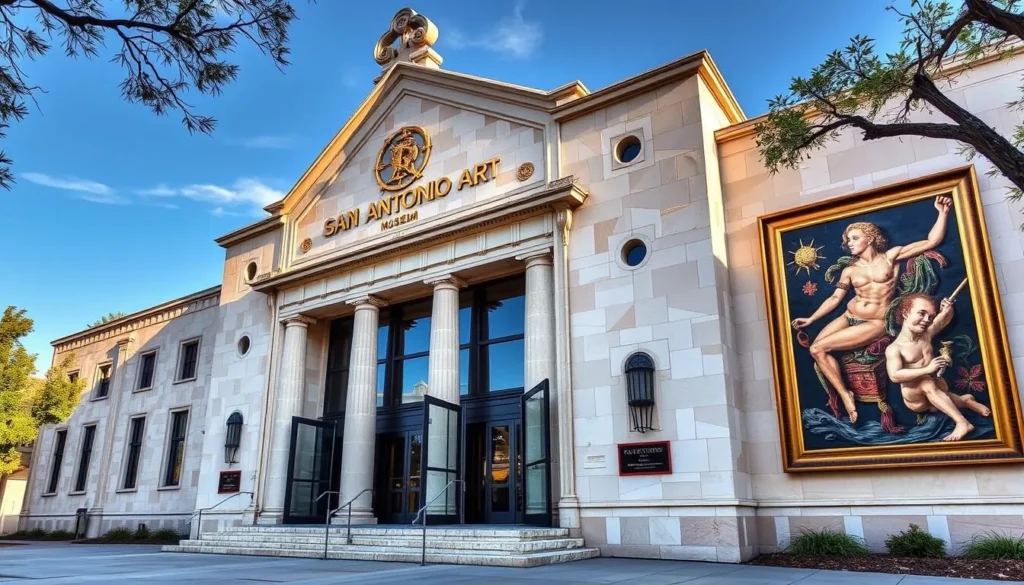 Generate an image of the San Antonio Museum of Art's exterior or a notable artwork within its collection.