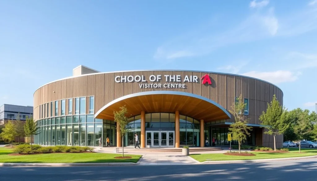 Generate an image of the School of the Air Visitor Centre, known as "The World's Largest Classroom."