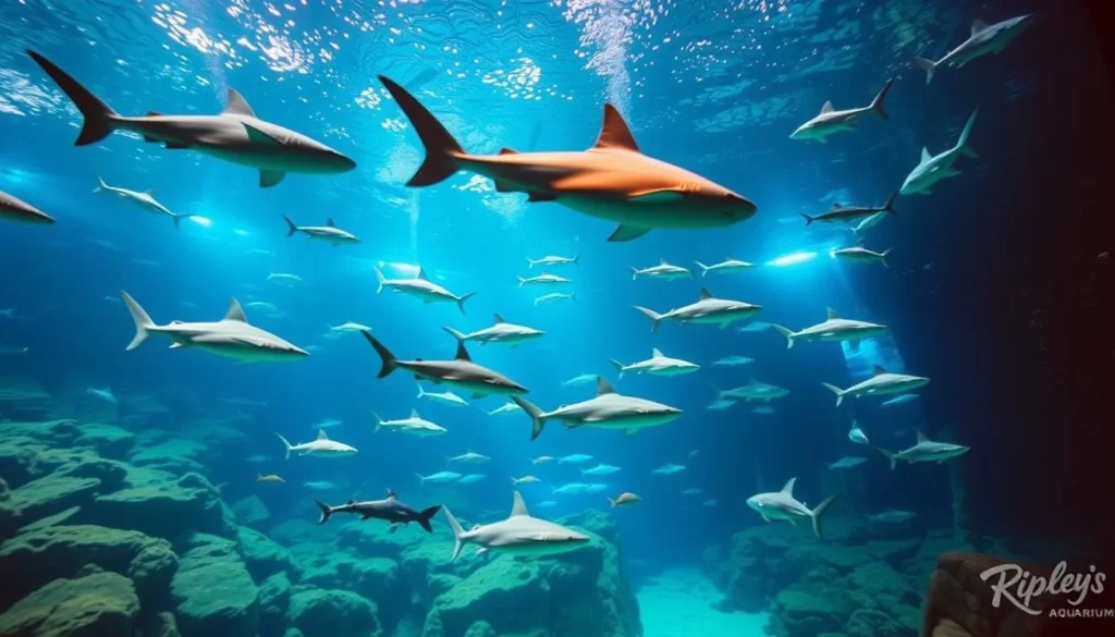 Generate an image of the Shark Lagoon at Ripley's Aquarium of the Smokies.