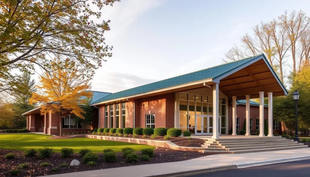 Generate an image of the South Central Kentucky Cultural Center's exterior, showcasing its architecture and surroundings.