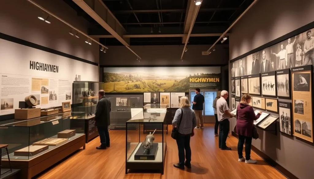 Generate an image of the St. Petersburg Museum of History's exhibit on the "Highwaymen."