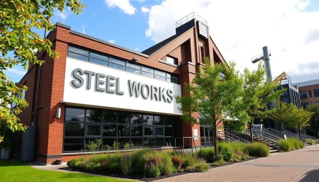 Generate an image of the Steelworks Museum's exterior