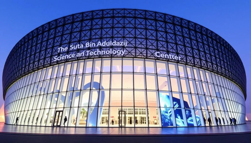 Generate an image of the Sultan Bin Abdulaziz Science and Technology Center's exterior or a notable exhibit.