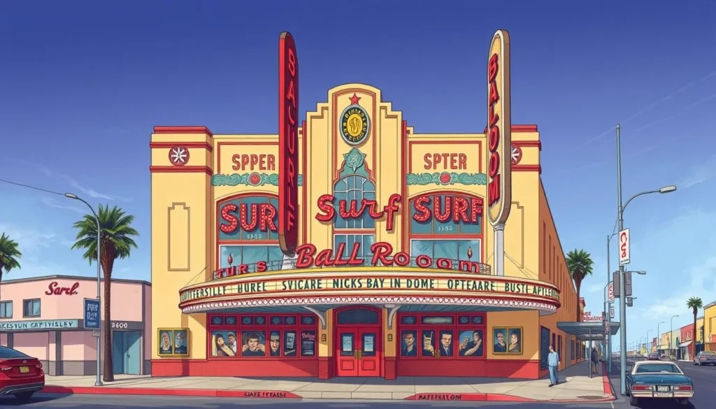 Generate an image of the Surf Ballroom's iconic facade