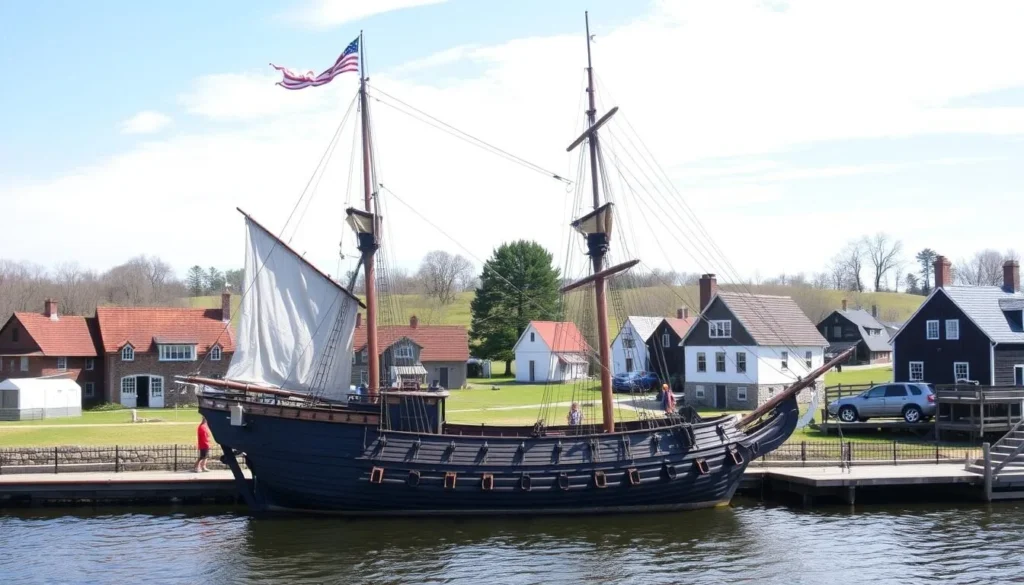 Generate an image of the Susan Constant ship replica at Jamestown Settlement