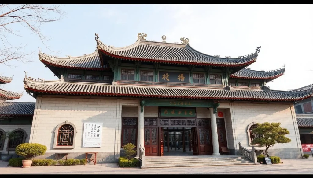 Generate an image of the Taishan Museum's exterior, showcasing its traditional Chinese architectural design.