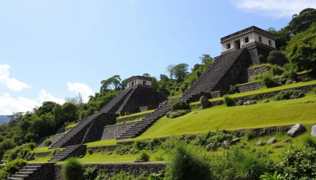 Generate an image of the Tazumal archaeological site in El Salvador, showcasing its ancient Mayan structures.