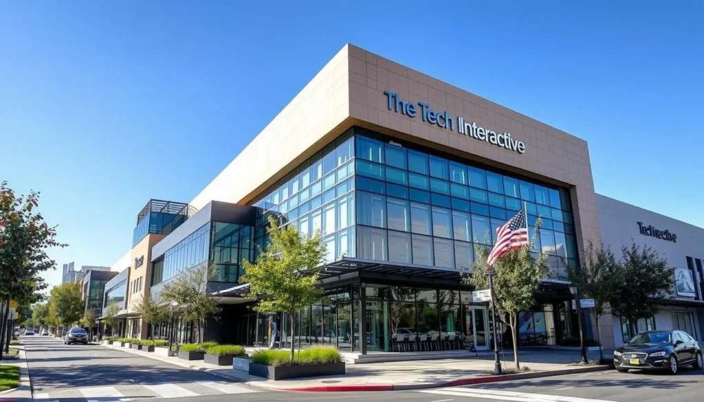 Generate an image of the Tech Interactive's exterior in San Jose, California.
