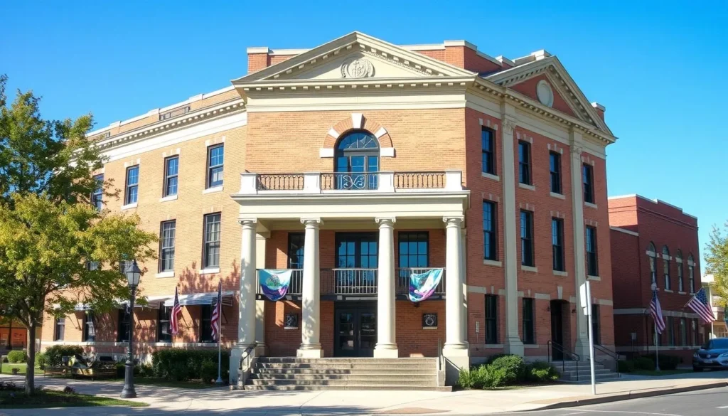 Generate an image of the Terre Haute Historical Museum's exterior. Generate an image of the Terre Haute Historical Museum's exterior.