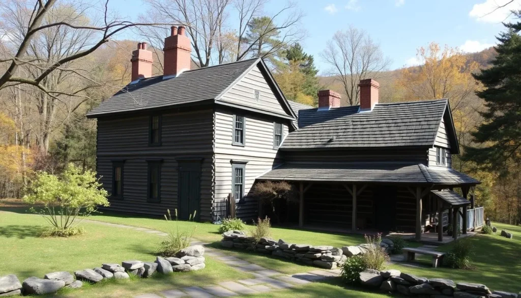 Generate an image of the Thomas Cole National Historic Site, showcasing its historic homestead and studio.