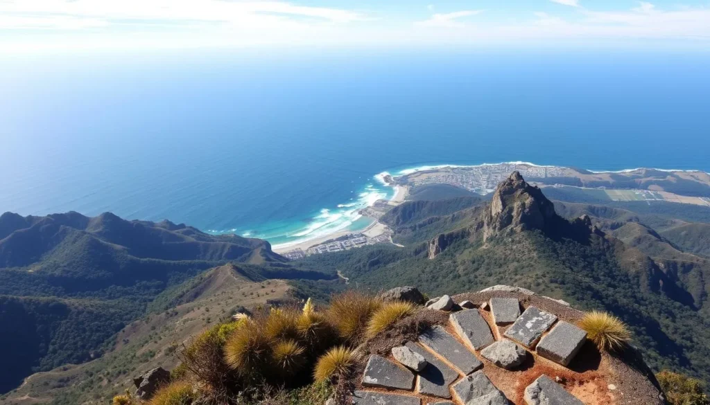 Generate an image of the Top of the World viewpoint with its panoramic views of the Pacific Ocean and surrounding landscape.