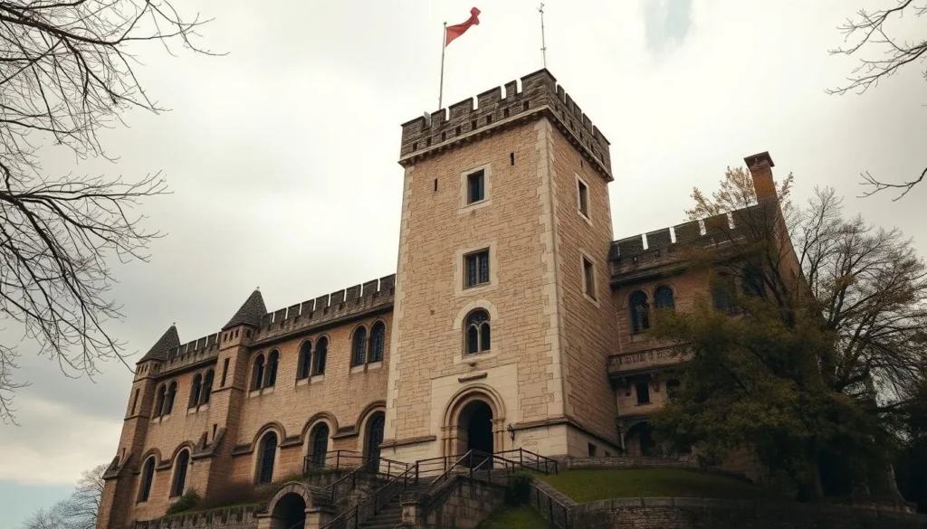 Generate an image of the Tower of Joan of Arc, where she was imprisoned during her trial.