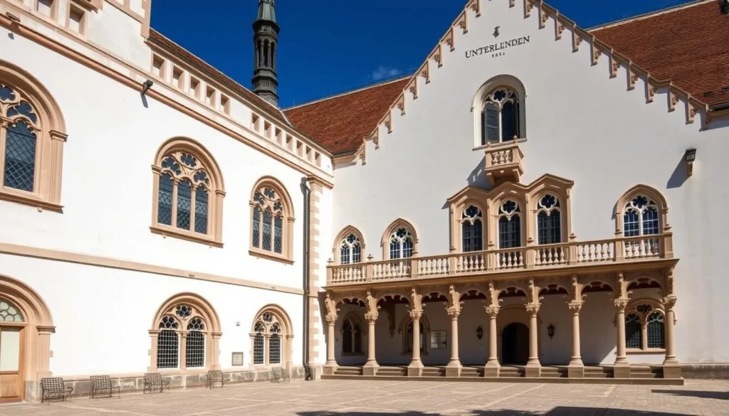 Generate an image of the Unterlinden Museum's exterior, showcasing its 13th-century Dominican convent architecture.