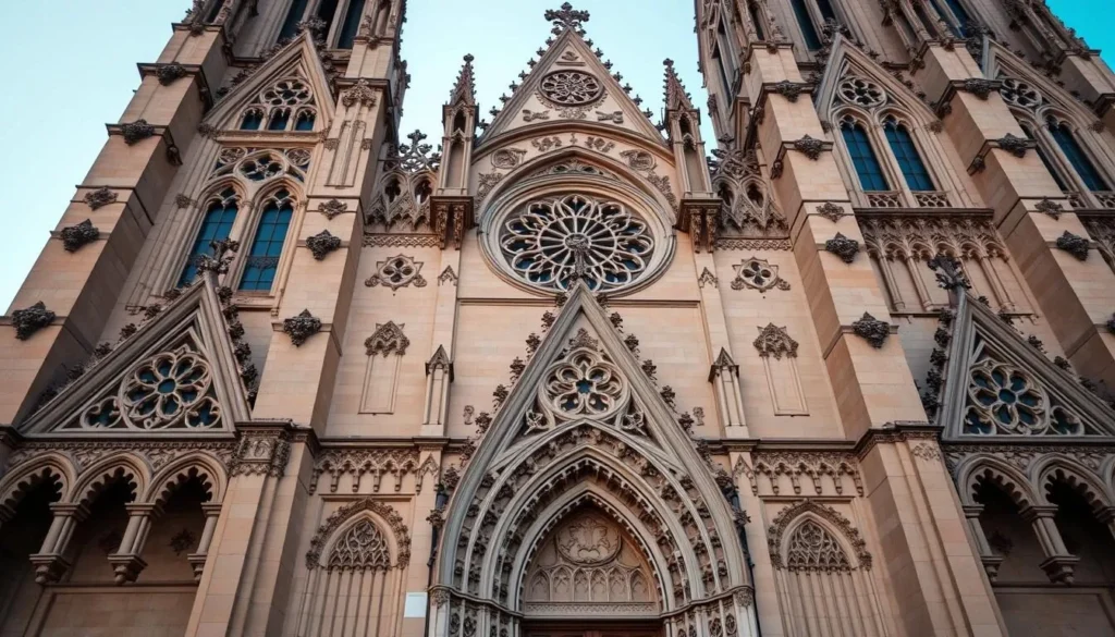 Generate an image of the Valencia Cathedral's facade, highlighting its Gothic architecture.