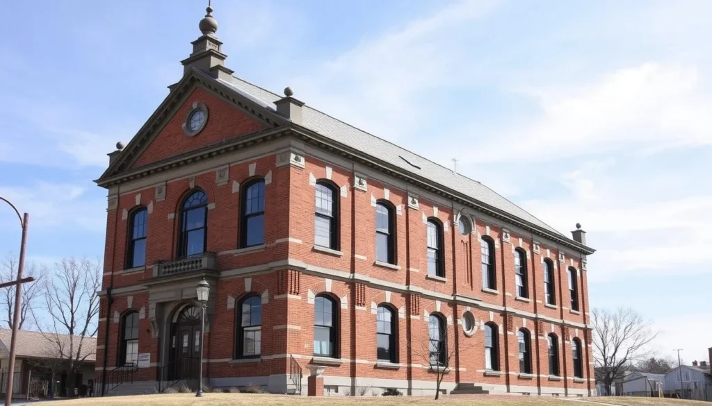 Generate an image of the Vigo County Historical Society's building. Generate an image of the Vigo County Historical Society's building.