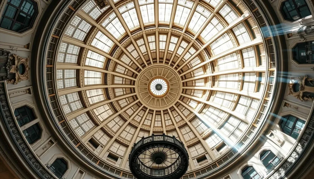 Generate an image of the West Baden Springs Hotel's breathtaking atrium dome.