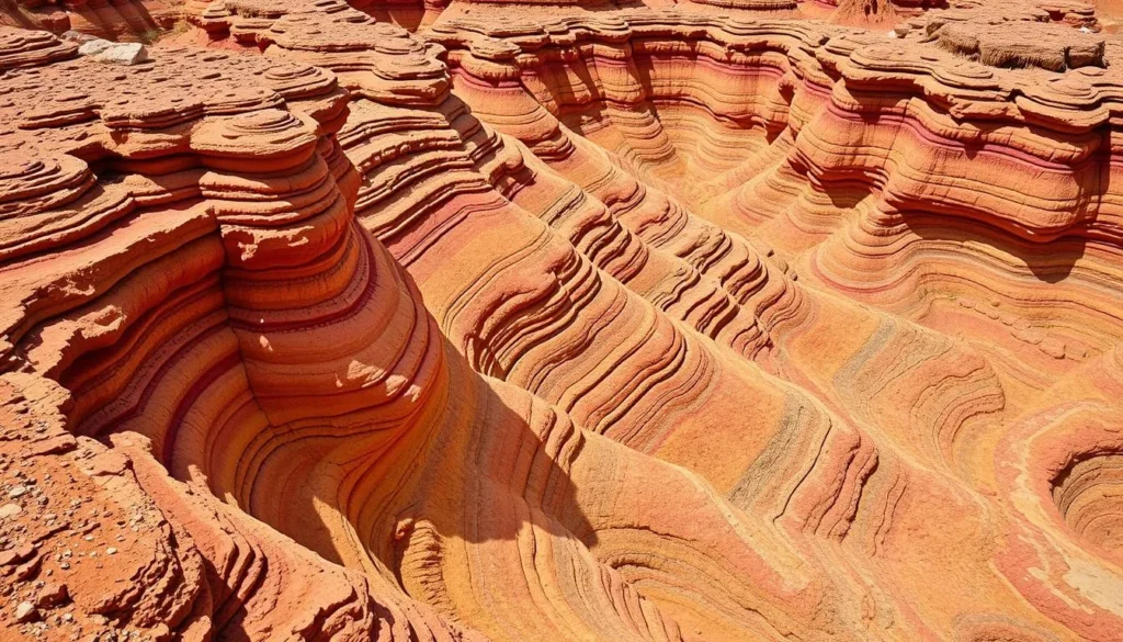 Generate an image of the colorful geological formations at Paint Mines Interpretive Park. Generate an image of the colorful geological formations at Paint Mines Interpretive Park.