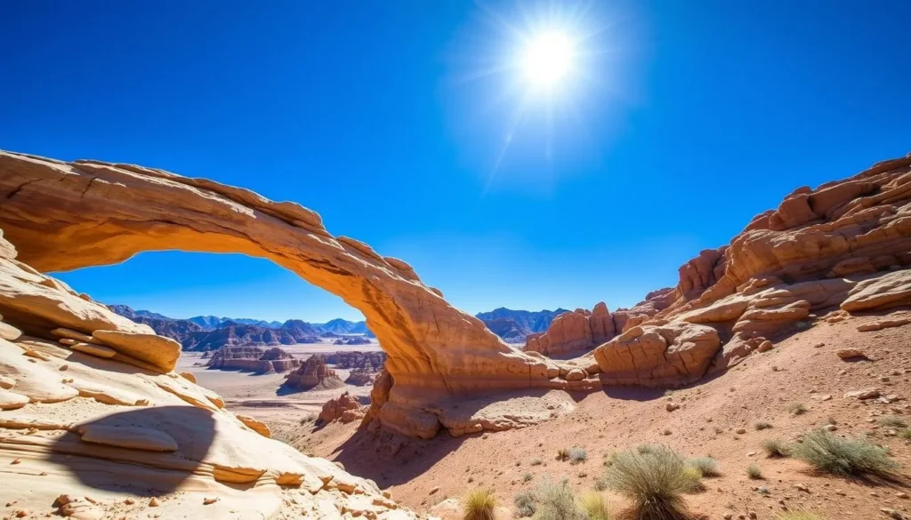 Generate an image of the natural bridge in Natural Bridge Canyon, Death Valley National Park.
