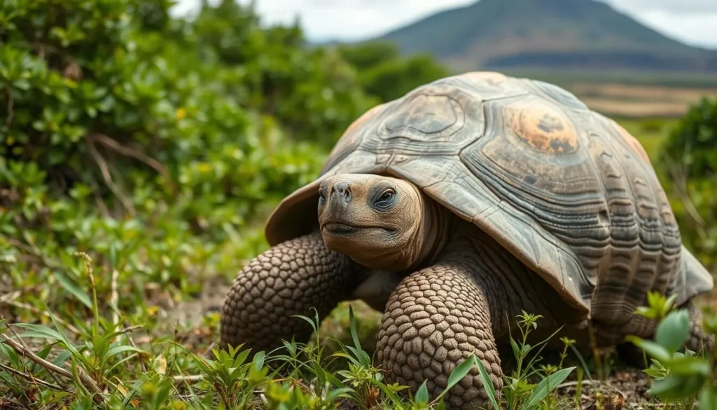 Giant Galapagos tortoise in natural habitat, one of the best things to do in Ecuador Giant Galapagos tortoise in natural habitat, one of the best things to do in Ecuador
