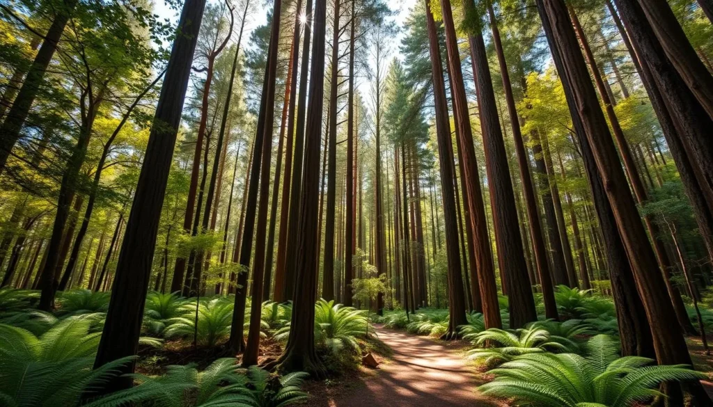 Great Otway National Park rainforest with tall trees and fern understory
