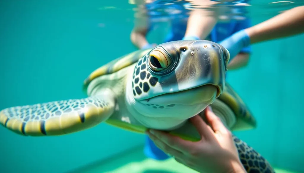 Green sea turtle at the Rehabilitation Centre in Fitzroy Island National Park, Queensland Green sea turtle at the Rehabilitation Centre in Fitzroy Island National Park, Queensland