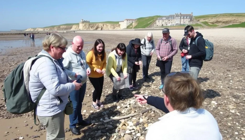 Guided fossil hunting tour on the Isle of Wight beach