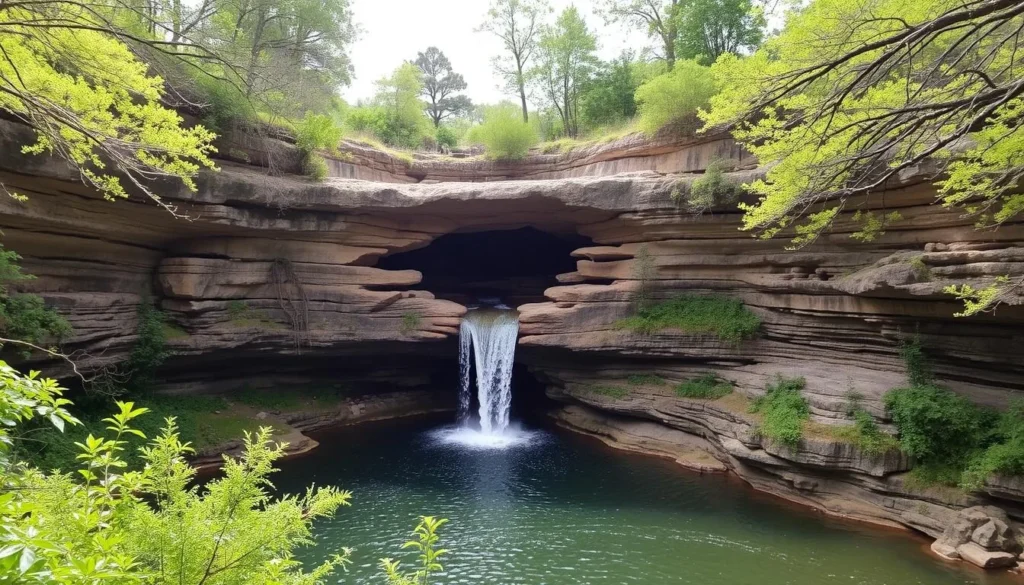Hamilton Pool Preserve with its collapsed grotto and waterfall