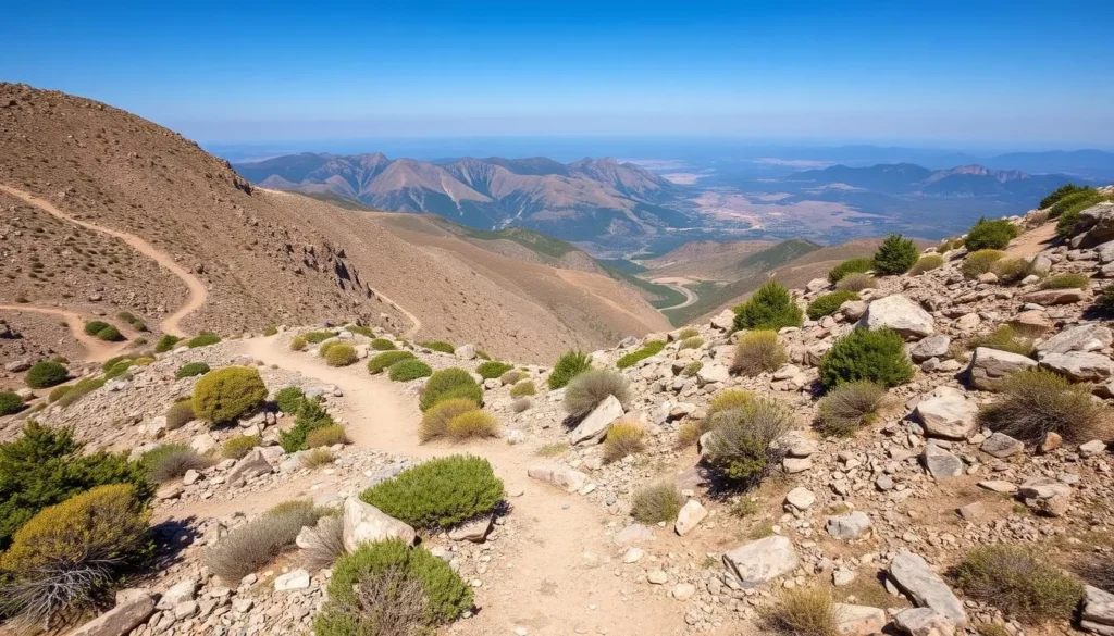 Hiking trail in the Anti-Lebanon Mountains with scenic views Hiking trail in the Anti-Lebanon Mountains with scenic views