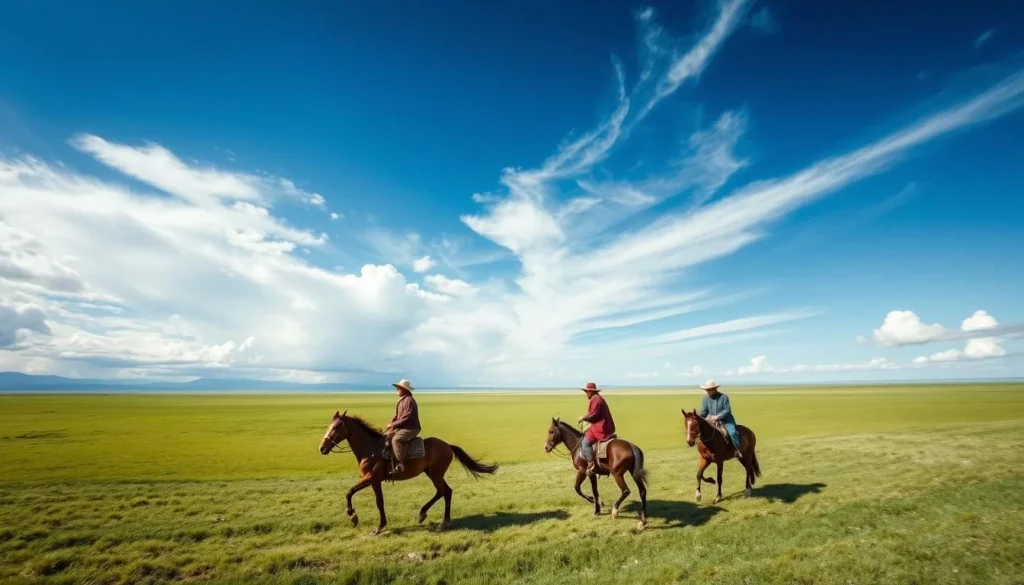 Horseback riding across the vast Mongolian steppe, adventurous Mongolia Best Things to Do