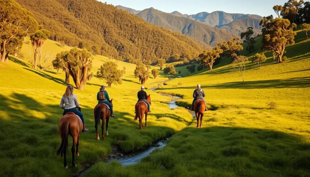 Horseback riding through Glenworth Valley on Central Coast NSW