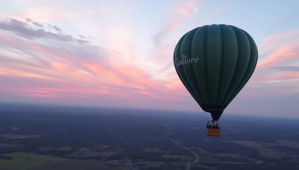 Hot air balloon ride over Canberra at sunrise