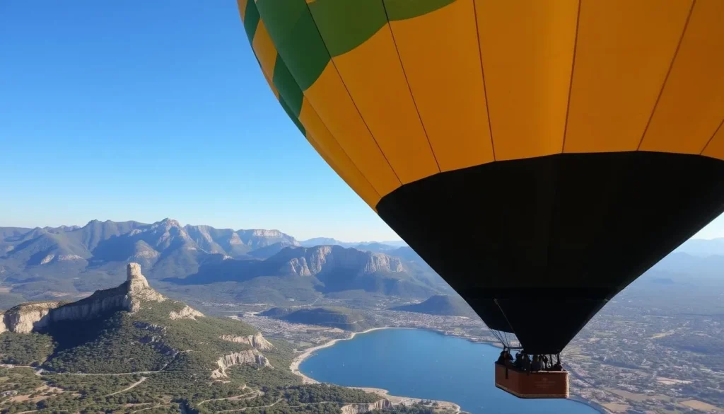 Hot air balloon ride over Mallorca's diverse landscapes