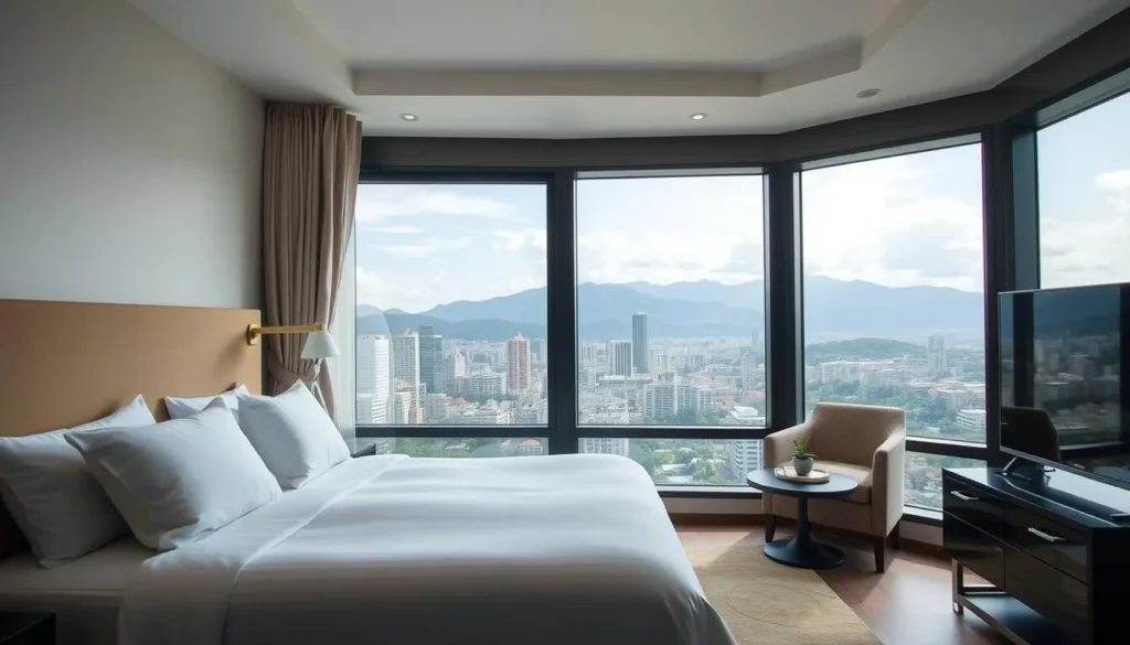 Hotel room with a view of Bucaramanga cityscape and mountains Hotel room with a view of Bucaramanga cityscape and mountains