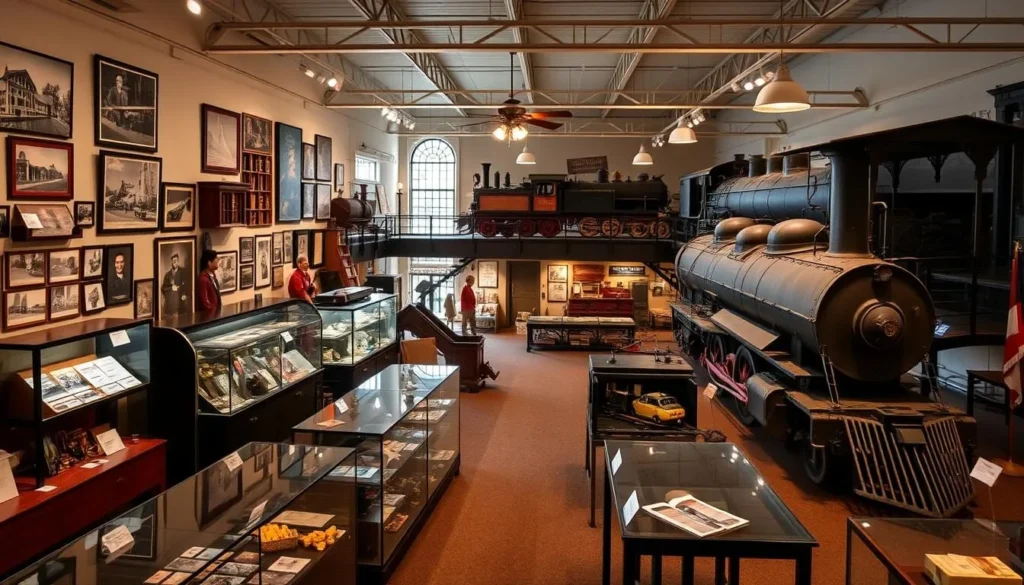Hub City Railroad Museum in Spartanburg showcasing historic train memorabilia and exhibits