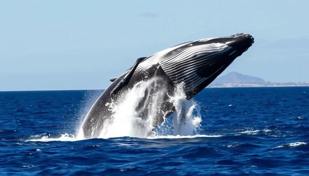 Humpback whale breaching near Île Sainte-Marie, Madagascar Humpback whale breaching near Île Sainte-Marie, Madagascar