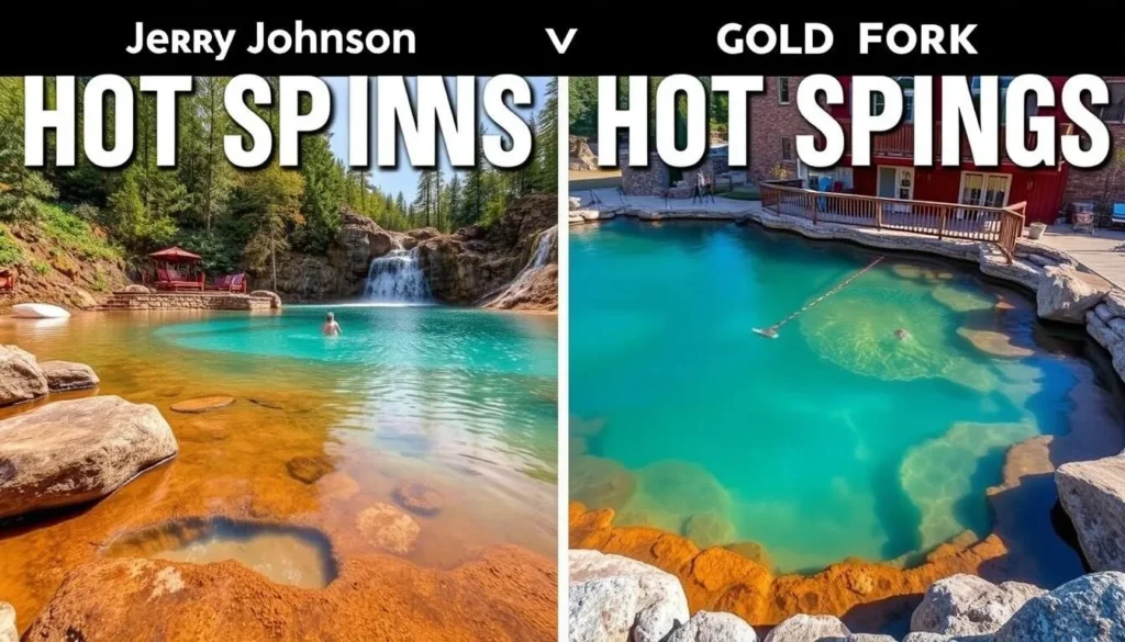 Image comparing Jerry Johnson Hot Springs and Gold Fork Hot Springs
