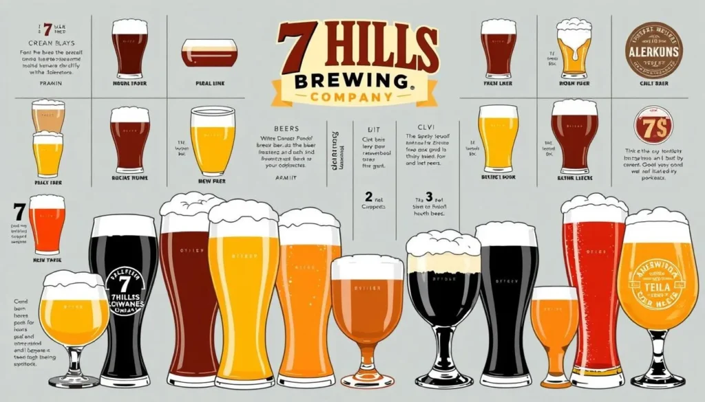 Image of 7 Hills Brewing Company's beer selection