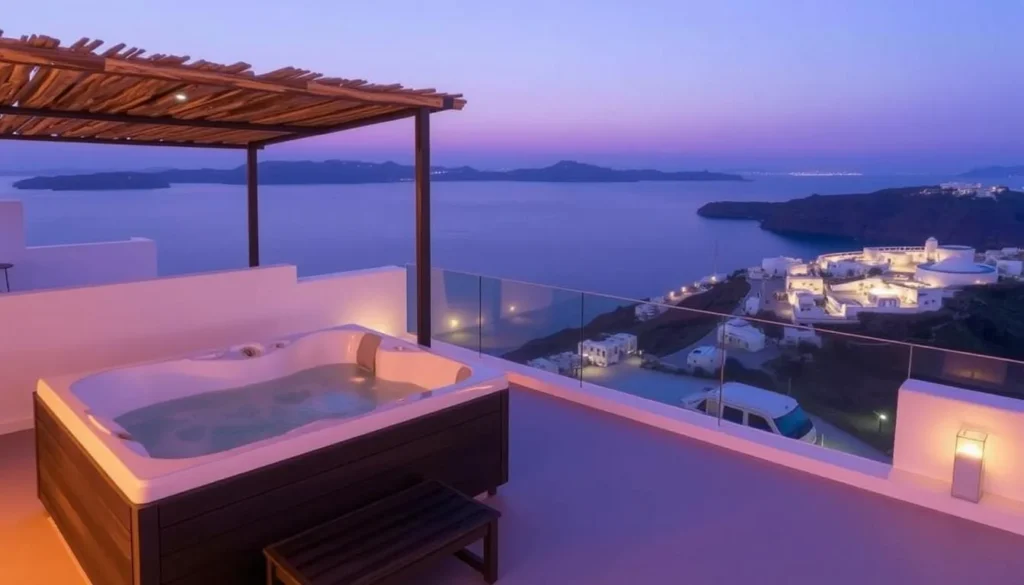 Image of Absolute Bliss hotel in Imerovigli with a private terrace and hot tub overlooking the caldera