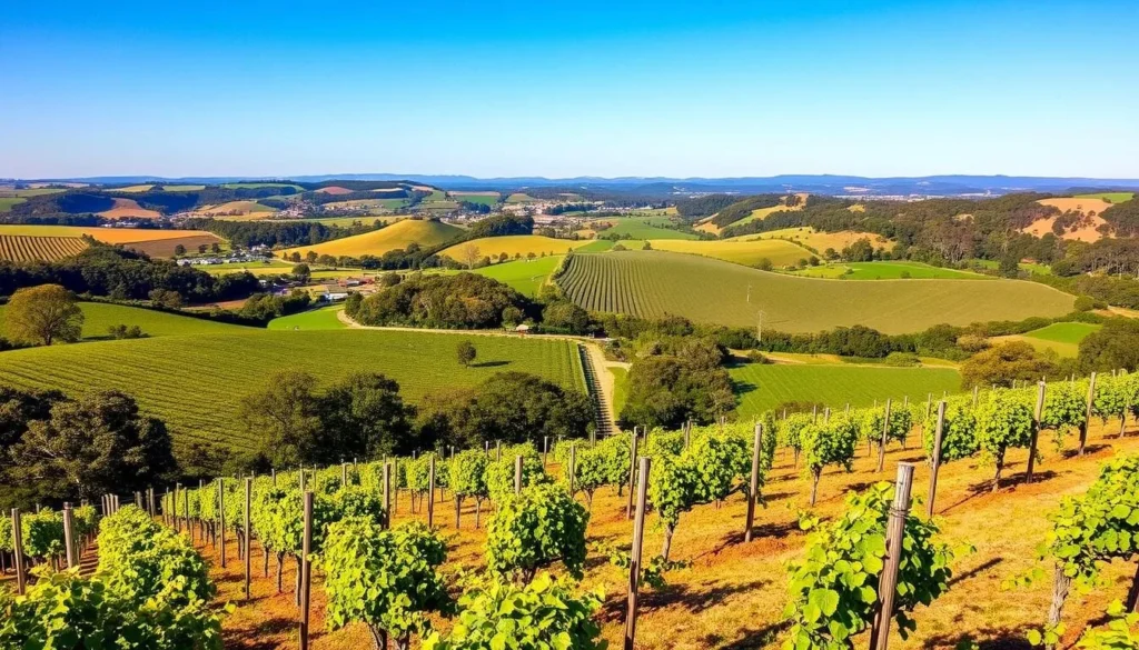 Image of Adelaide Hills scenery with vineyards