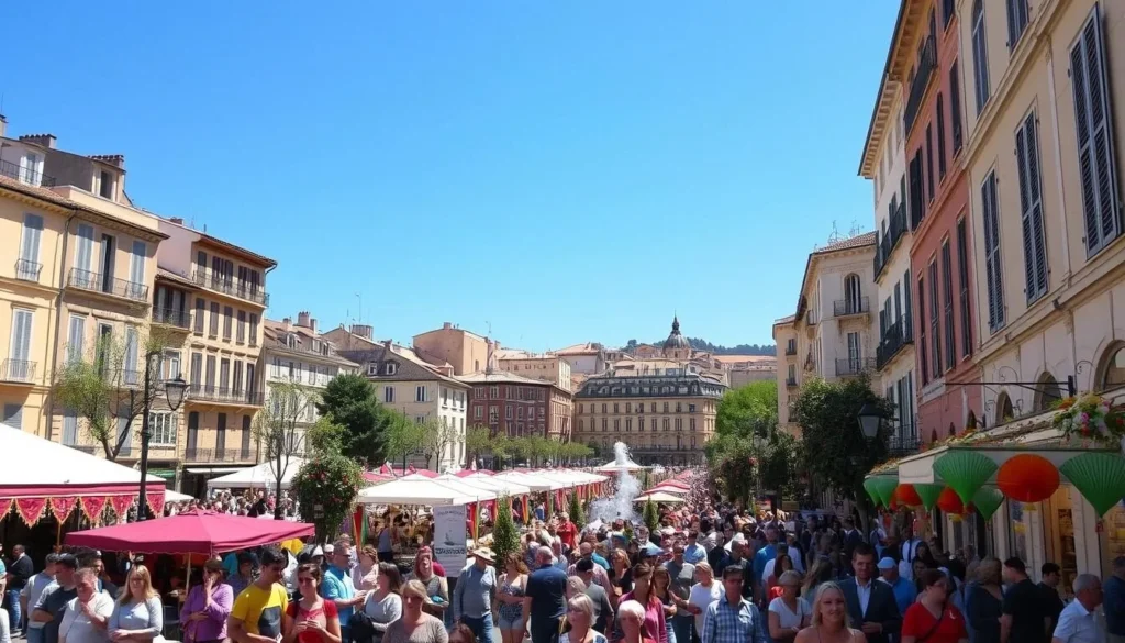 Image of Aix-en-Provence cityscape during a festival
