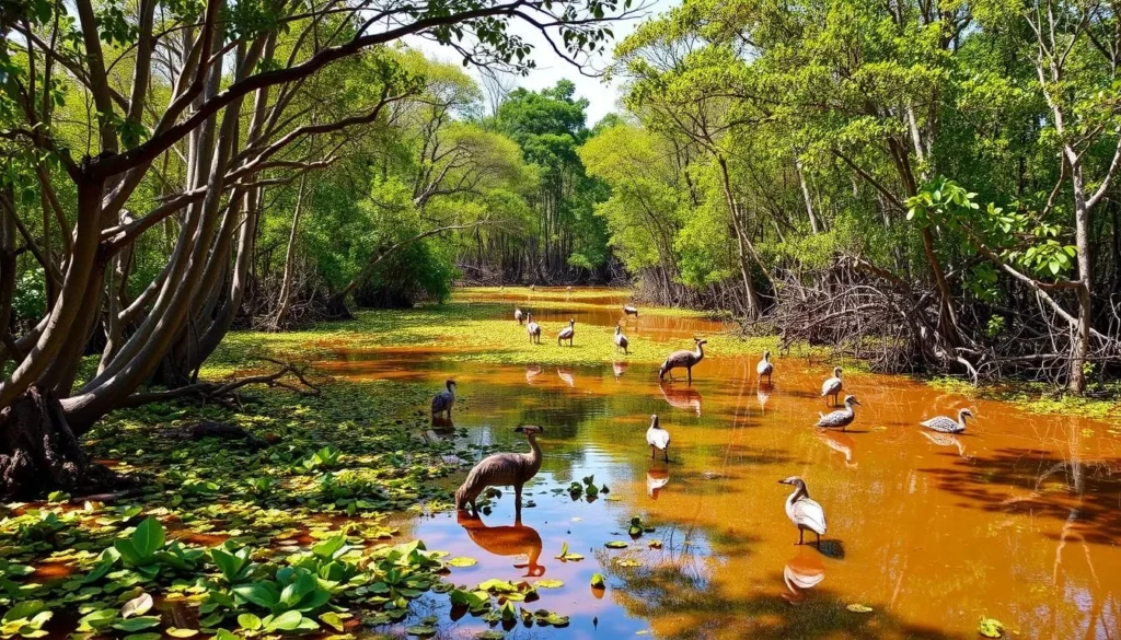 Image of Akanda National Park's mangrove forests and diverse wildlife
