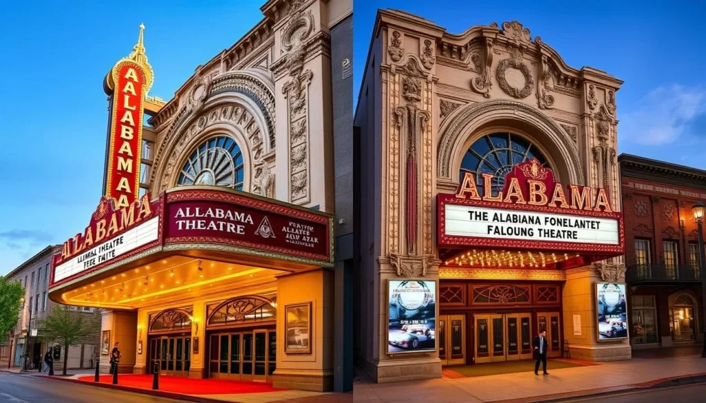 Image of Alabama Theatre's interior and exterior