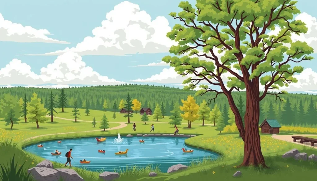 Image of Allemansratt Park in Lindstrom, Minnesota, showcasing its natural beauty and outdoor activities.