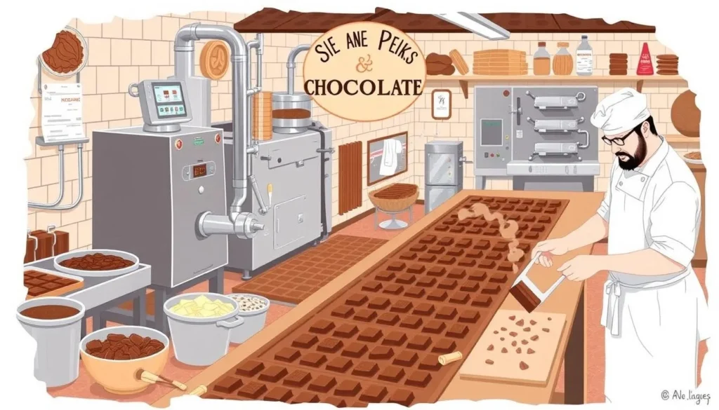 Image of Angell & Phelps Chocolate Factory's chocolate-making process