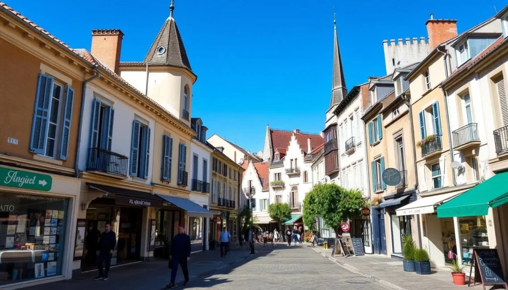 Image of Arcachon's town center with charming shops and historic architecture Image of Arcachon's town center with charming shops and historic architecture
