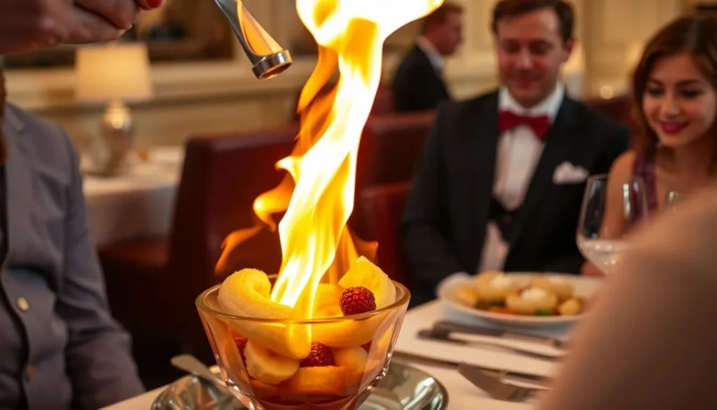 Image of Bananas Foster being prepared tableside