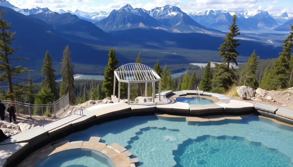 Image of Banff Upper Hot Springs with mountain views