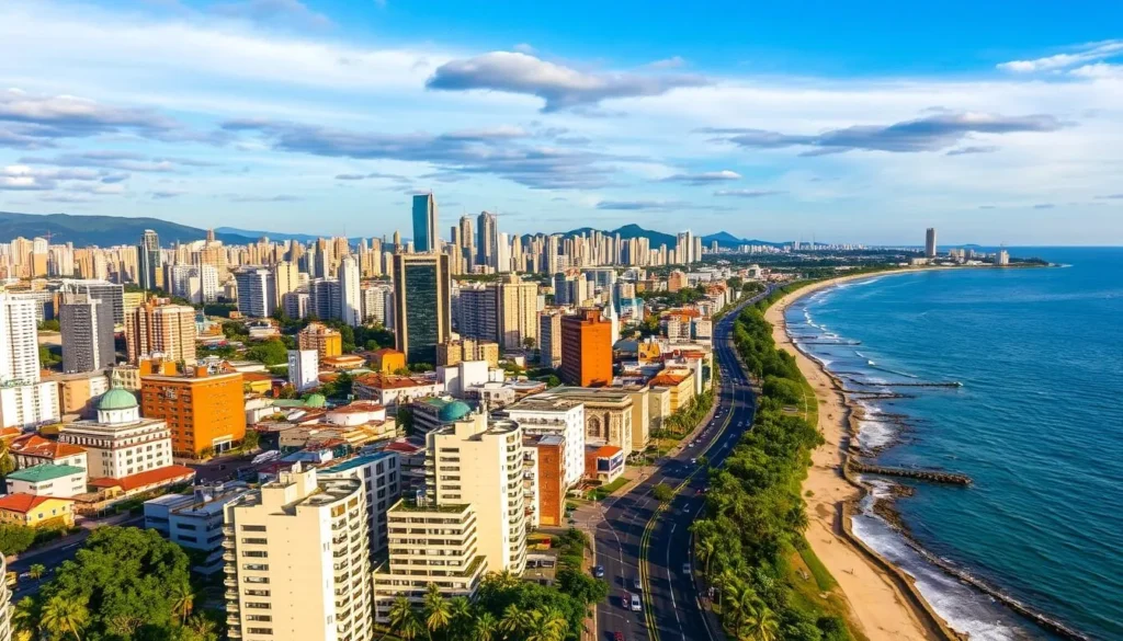 Image of Bata cityscape along the Atlantic coast